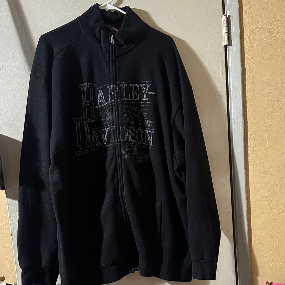 Harley-Davidson Men's Zip-Up Black Sweater